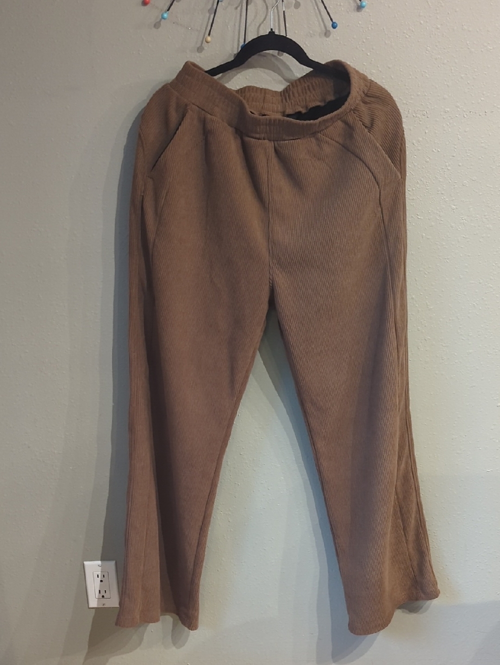 High Waisted Pocket Straight Leg Mop Corduroy Casual Pants Medium Regular Nwt - Picture 10 of 11